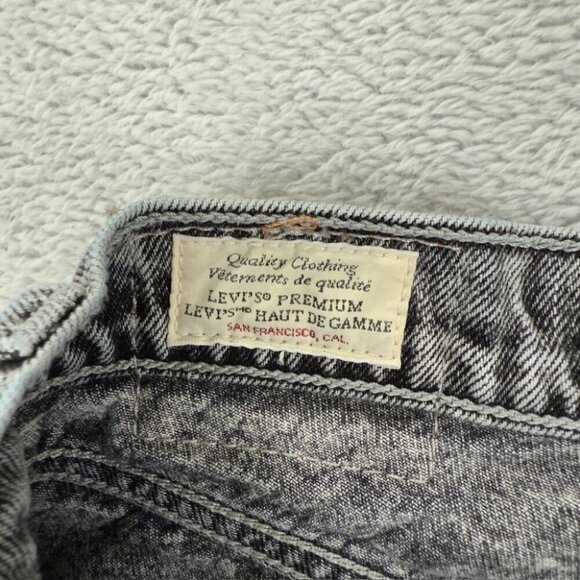 Levi's Ribcage Straight Grey Denim Jeans Women's Size 27x25 - Picture 7 of 13